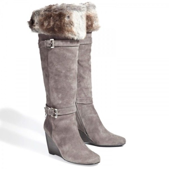 NEW Michael Michael Kors Lara Wedge Boot SLATE Grey sz 10 - Picture 1 of 16